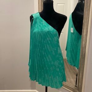 NWT Banana Republic green goddess Grecian one shoulder tie flowy XL top